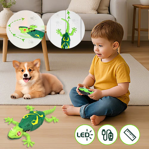 🦎 Juguete de lagarto eléctrico con ojos LED luminosos