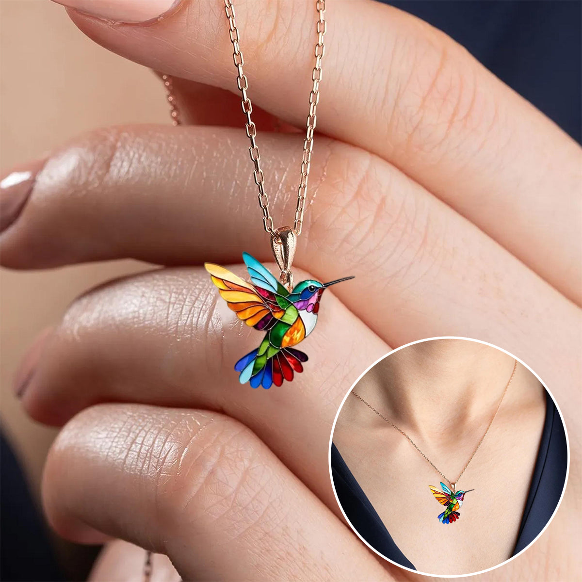 Colibrina™ – Collar multicolor de colibrí